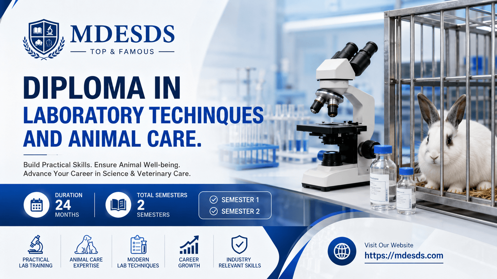 Diploma In Laboratory Techinques And Animal Care.