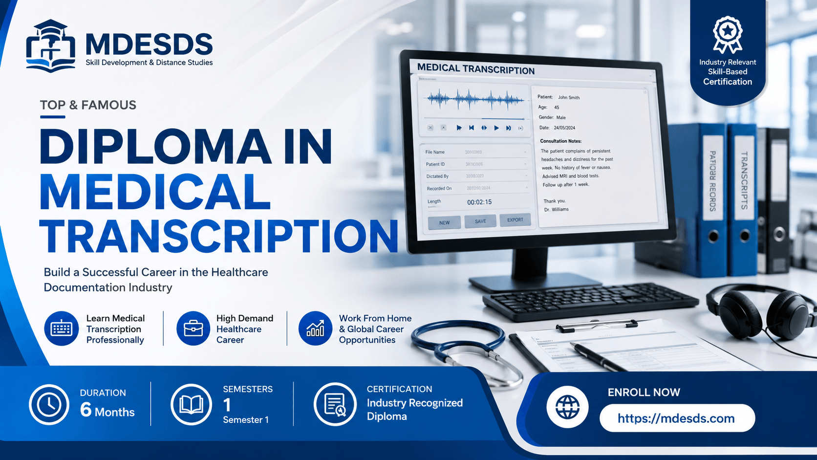 Diploma In Medical Transcription